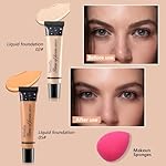 Makeup Kit for Teen Girls, All-in-One Kit with 2X16 Colors Eyeshadow, Liquid Foundation, Eyeliner Pencils, Contouring Stick, Lip Gloss, Eyebrow Pencils & 8 Makeup Brushes (Black) - Image 3