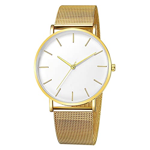Neu Armbanduhr Herrenuhren Schmuck Quarzuhr Analog Edelstahlarmband Weihnachten Exquisite Mesh Stahlband Retro Strap Quarz Herren- Und Damenuhren Cover