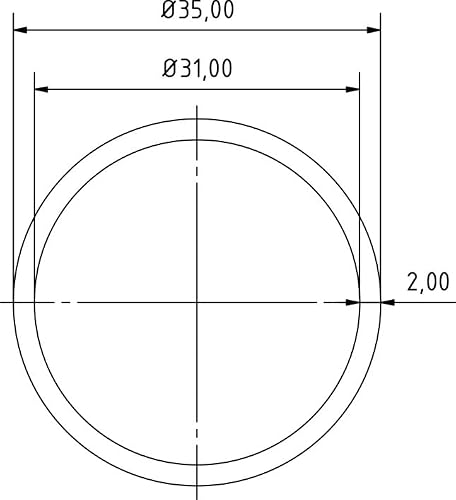 Aluminiumrohr Riggatec Rundrohr 35x2mm, 2,0m Länge
