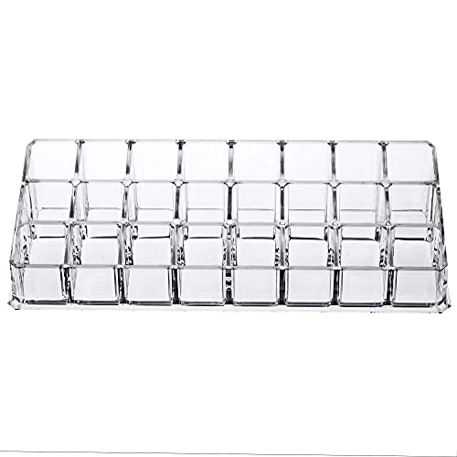 MOSIKER Acrylic Makeup Lipstick Organizer Clear Cosmetic Storage Organizers With 24 Slots Cosmetics Holder