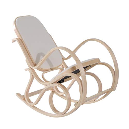 Rtyrytiiu Sofa bed recliner Wooden Rocking Chair - Beige Modern Style Bedroom With Sofa Bed Recliner For Living Room Bedroom