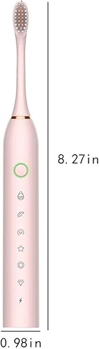 Miniatura 8 de dazeni Cepillo de dientes eléctrico Sonic con 8 cabezales de cepillo para adultos y niños, cepillos de dientes eléctricos recargables de alta