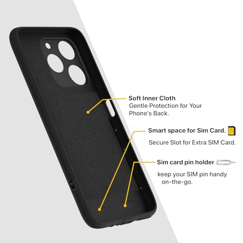 Image of Outlouders Back Cover for Realme P4 Lite 4G | Full Camera Protection | TPU Soft Flexible Shockproof Bumper Case (Black)