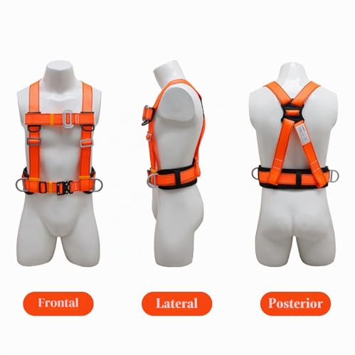 Miniatura 7 de Cissiyog Kit De Arnés De Seguridad, Arnés De Protección Anticaídas De Seguridad, Con Soporte Para El Vientre Engrosado, Carga De 100 Kg, Para Trabajo En Altura, Hombres Hebilla Grande De 1,6 M