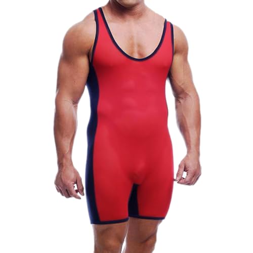 Men's Wrestling Singlets Sleeveless Athletic Supporters Wrestling Uniform Sports Bodysuit Jumpsuits for Fun