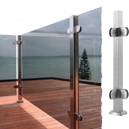 Poteau de balustrade carré en acier inoxydable 304 argenté pour finition premium