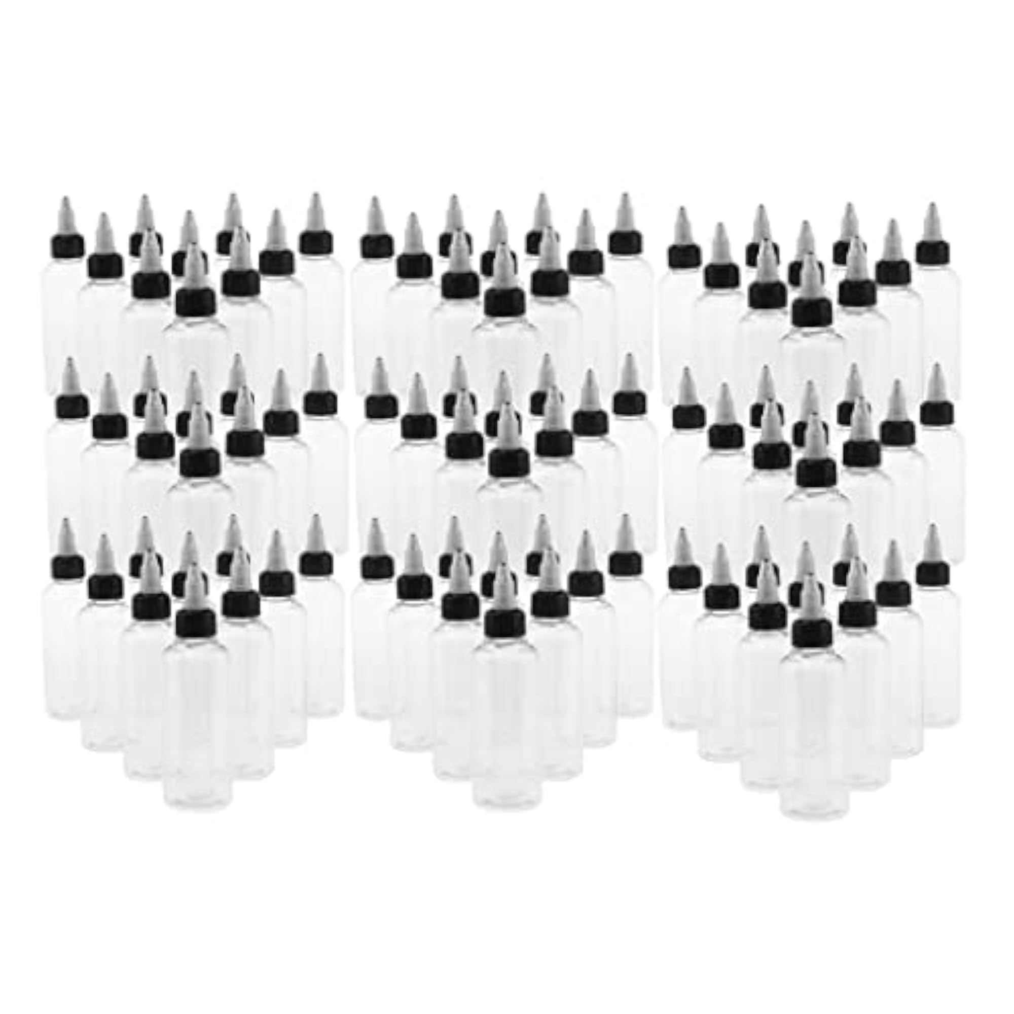 90pcs 100ml Empty Poly Squeeze Bottle with Twist Top Cap Applicator