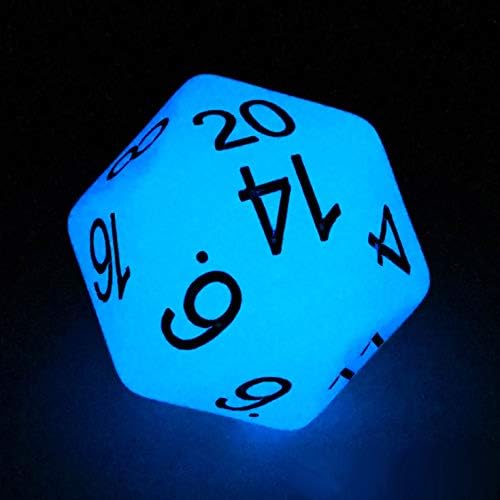 Bescon Jumbo brilhante D20 38 mm, tamanho grande, 20 lados, dados...