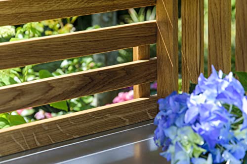 dobar® 29140FSCe XXL Premium Pflanztisch aus robustem Eichenholz | Gärtnertisch mit verzinkter Arbeitsfläche und Ablage | Wetterfester Outdoor Umtopftisch | 117 x 62 x 124 cm | Natur