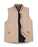 ThCreasa Mens Winter Sleeveless Outdoor Vest Sherpa Fleece Lined Canvas Utility Hunting Work Vest Ja