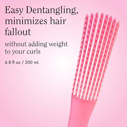 Rizos Curls Detangling Flexi Brush, Detangle Curly, Coily Curls, Shower Brush, Reduce Hair Loss & Breakage, Distribute Product and Add Shine, Pink