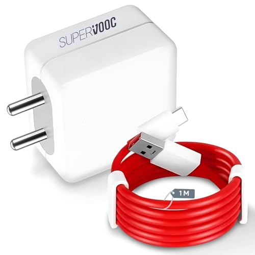 Image of Oneplus 65W Original SuperVOOC Single Port Charger with Type C 1M Cable, Dash /Superdart /Wrap /Vooc Compatible with Oneplus 13,13R,12,12R,Nord N30,9R,8Pro-Fast (65W ADP + CBL)