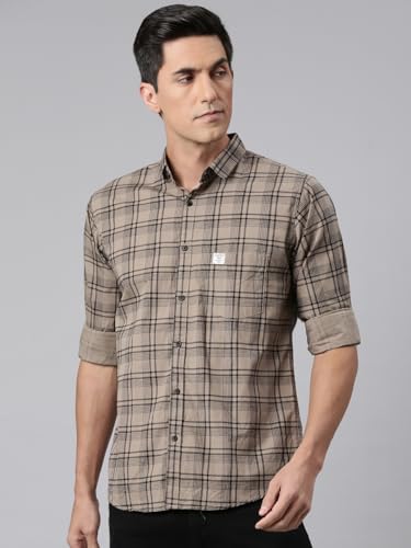 Image of Majestic Man Men's Comfort Slim Fit Pure Cotton Opaque Checked Casual Shirt