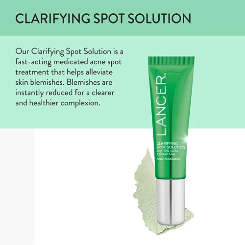 Lancer Skincare Clarifying Detox Mask, Green Clay Mask with 10% Sulfur for Oily, Congested, and Acne-Prone Skin, 0.5 Ounces - Image 3