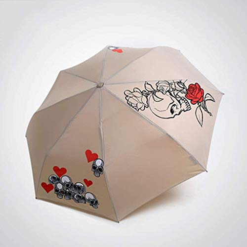 Grand parapluie pliable automatique MU avec protection anti-UV et motif squelette