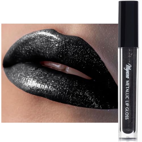 Mynena GLT Diamond Lips | Black With Silver Metallic Finish Lip Gloss cover