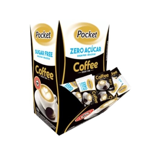 Display 100 Unidades Bala Pocket Sabor Café Zero Adição de Açúcar 230g