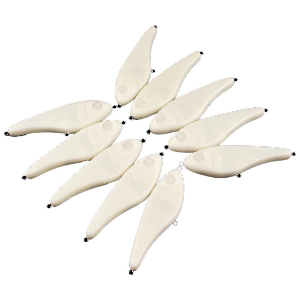 Cebos for Lucio en Blanco, 10 Uds., 12cm/38,1g, Fregadero Lento, sin Pintar, Señuelos de Pesca Artificiales, cebos Duros DIY, Aparejos almizclados