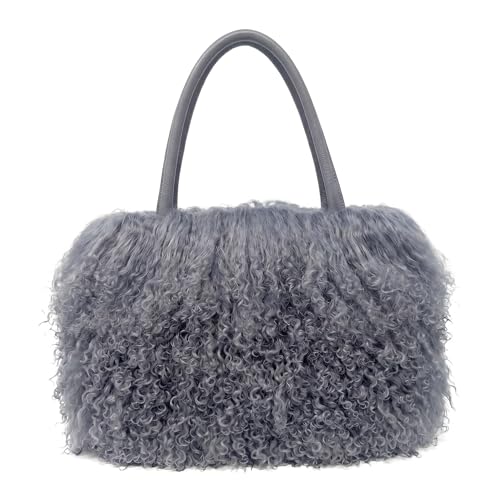 Image of Women Luxury Real Curly Mongolian Lamb Fur Purse