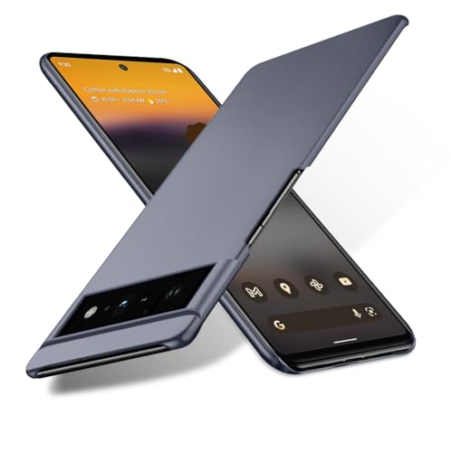 Bastmei Funda para Google Pixel 6a 5G, Ultraligero Ultrafino Antideslizante Anti-Arañazos Protección de Cámara, Textura Esmerilada PC Rígido Funda para Google Pixel 6a 5G (Gris)