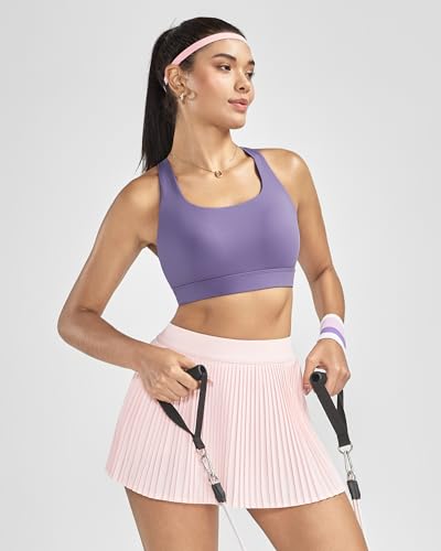 Image of RUNNING GIRL High Impact Sports Bras for Women - Scoop Neck Strappy Sports Bra High Support Moulded Cup Workout Bra