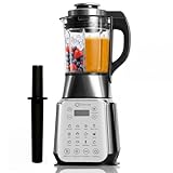 Glass Blenders for Kitchen – Stainless Steel Professional Blender for Smoothies 1500W Motor, Nut Milk Maker Machine 9 Adjustable Speeds, 14 Preset Programs, BPA-Free Glass Jar blender, Soy Milk, Soups