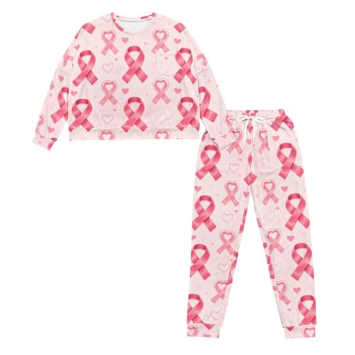 Image of Womens Pajama Sets 2 Piece Pjs Lounge Sets Long Sleeve Sleepwear Crew Neck Pullover Top with Long Pants