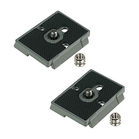 SIOTI 323 Quick Release Plate, 200PL-14 RC2 Quick Release Plate with 1/4"-20 Screw and 3/8" Bushing Adapter Compatible for Manfrotto Tripods Head with RC2 Rapid Connect System Include Cover