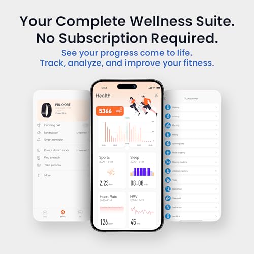 Image of Pebble Qore Fitness Band with 45 Days Battery Life| 100+ Sports Modes| Advanced Health Tracking HR| SpO2| Stress| Sleep| OneKey Measurement| Smart Notifications - (Midnight Blue)