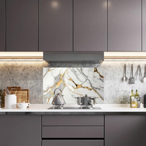 Image of D-fix Marble Peel and Stick Wallpaper for Home Decor, Waterproof Self-Adhesive Wall Stickers for Kitchen, Bathroom, Living Room - Wall Paper (60X200 CM (Golden Line Grey)