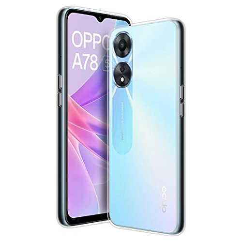 Image of Amazon Brand- Solimo Mobile Cover for Oppo A78 5G (Soft & Shockproof Back Case with inbuilt Cushioned Edges), Transparent