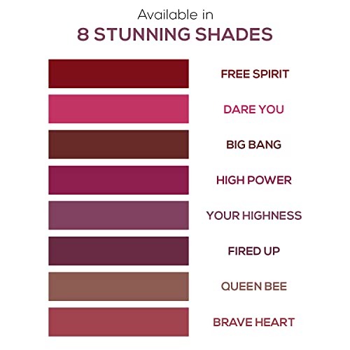 Image of RENEE Stunner Matte Lipstick - Your Highness 4gm - Intense Color Pay Off, Full Coverage Long Lasting Weightless Velvety Formula with One Swipe Application - Enriched with Vitamin E & Hyaluronic Acid