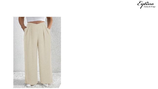 Eytino Plus Size Pants for Women Elastic Cross Waist