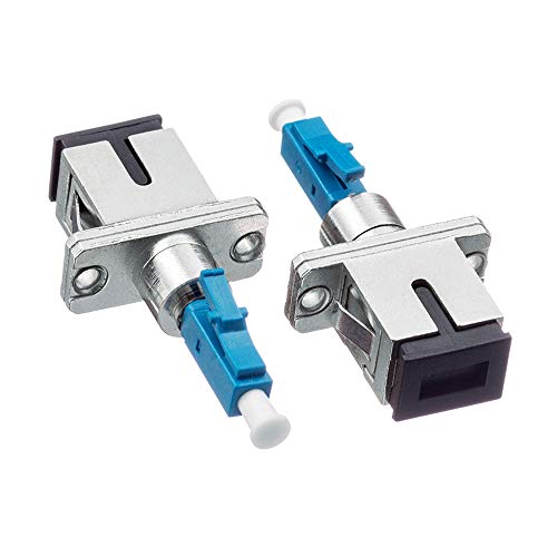 2-Pack Single Mode 9/125Um Lc/Upc Male To Sc/Upc Female Hybrid Optical Fiber Adapter Connector #TOP3