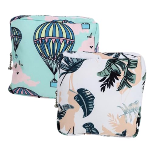 LALADEFIEE 2 piezas Bolsa para Compresas Femenina Portátil con Cremallera Organizador de Tampones y Accesorios de Viaje Diseño y Duradero para Uso Diario