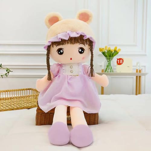 人形 ごっこ遊び ぬいぐるみ 抱き枕 ガールズ リアル 大きいサイズ ままごと 45cm クッション クリスマス 女の子 男の子 パープル プレゼント 誕生日のおもちゃ 贈り物 縫い包み キッズパーティー