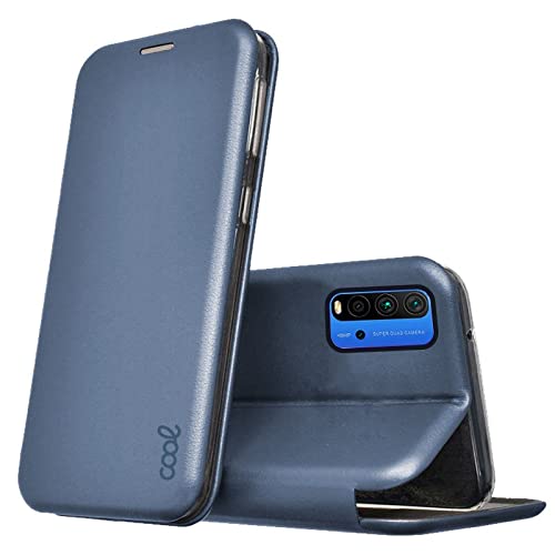 Cool Flip Cover Xiaomi Pocophone M3 housse de protection Redmi 9T étui clapet portefeuille bleu