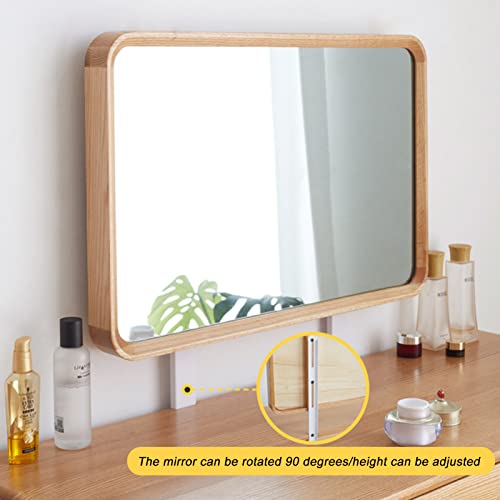 Qingjie Vanity Table, Makeup Table With Mirrors Height Adjustable, Dressing Table Desk With 3 Drawers, Bedroom Vanity Desk For Women Girls, Wood Color(Size:95 * 42 * 76Cm (37.4 * 16.5 * 30 Inch)) #TOP1