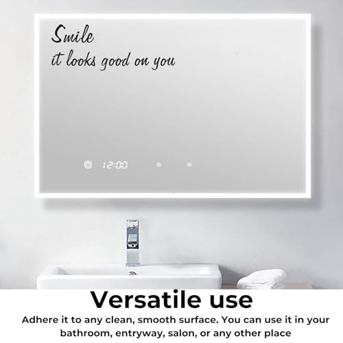 Image of Smile 'Looks Good on You' Mirror Decal, Positive Vinyl Decal for Kids & Teens' Bathroom