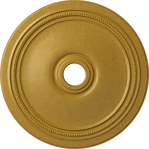 Image of Ekena Millwork CM24DIIGS Diane Ceiling Medallion, 24 inchOD x 3 5 /8 inchID x 1 1 /4 inchP (Fits Canopies up to 6 1 /4 inch), Hand-Painted Iridescent Gold