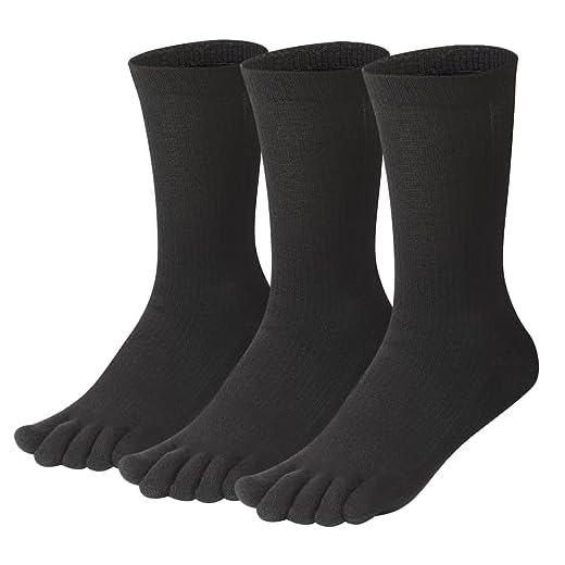 Meaiguo Calcetines deportivos de algodón para correr con cinco dedos para mujer, Negro/D2, 5-10