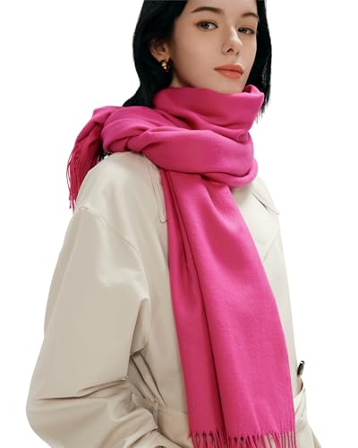 maamgic Pashmina Shawl for Women – Soft Lightweight Wrap for Wedding, Travel, Evening, Party – Elegant Scarf for All Seasons Solid Rose3