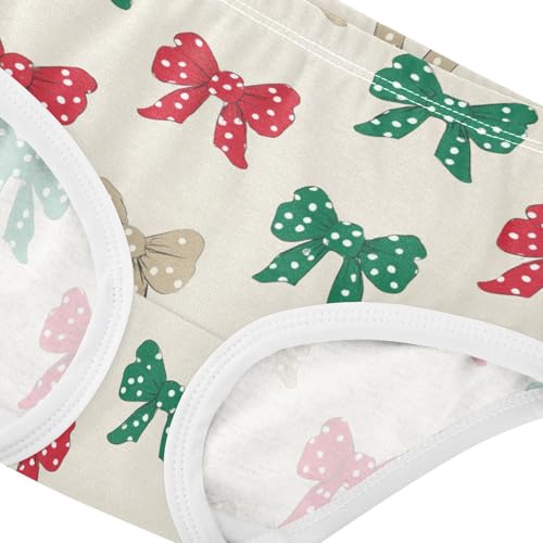 Wusikd Polka Dot Bows Red Green Girls' Underwear Cotton Girls Briefs Soft Toddler Underwear 2T4