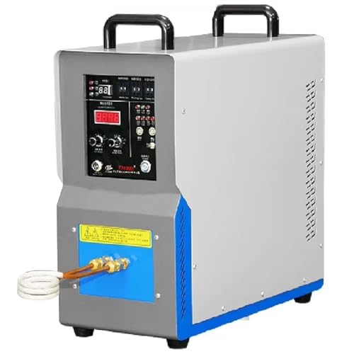 QIANG Industrial High Frequency Induction Heating Machine 15KW 30-100KHz,50-1300℃,Double Coils & Foot Switch for Metal Forging,Hardening,Melting,Welding & Precision Heat Treatment