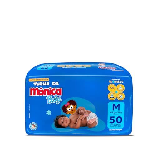 Fralda Turma da Mônica Baby Mega M 50 Unidades