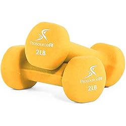 Pesas De 2 Kilos Precio ProsourceFit Neoprene Mancuernas, Unisex-Adult, Amarillo, 2 LB