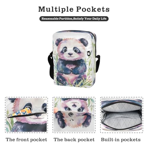 Crossbody Bag Cute Panda Messenger Bag for Women Men Purse Shoulder Bag Satchel Bag with Adjustable Strap 202b98582