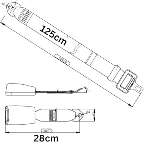 Verstelbare rode en zwarte veiligheidsgordel voor rolstoel en scootmobiel - maximale lengte is 153 cm en wordt geleverd met Easy Release drukknopgesp, bouten en moeren kit en 21 mm roestvrijstalen - Afbeelding 3