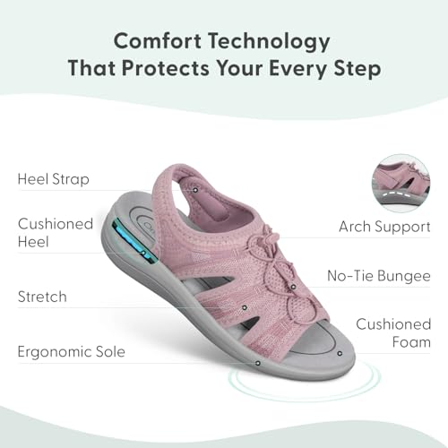 Image of Orthofeet Maui Orthopedic Women Walking Sandal | Adjustable, Stretchable, Breathable with Anatomical Arch Support, Ergonomic Cushioning, Wide Toe Box for Casual Outings