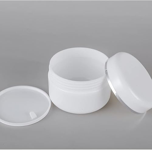 Miniatura 6 de 3 frascos de plástico vacíos blancos de 8.82 oz/8 onzas para cosméticos, recipientes de viaje con tapas a prueba de fugas, mascarilla corporal para